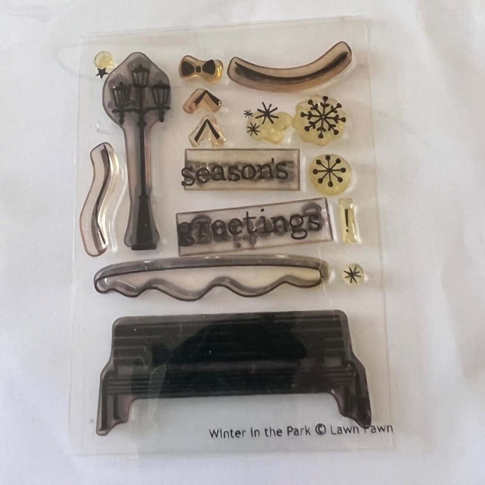 LAWN Fawn Winter in the Park Clear Cling Stamp Set Cardmaking Scrapbooking DIY